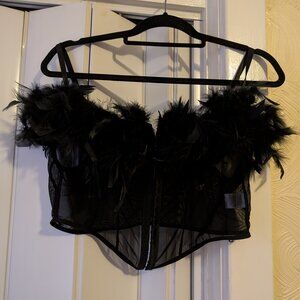 Suite726 feather mesh corset